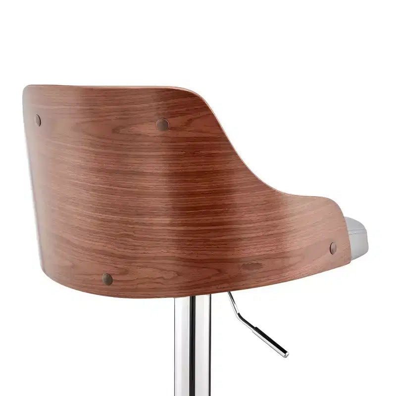 Sgabello da bar ad altezza regolabile Asher con rivestimento in similpelle cromato - Armen Living