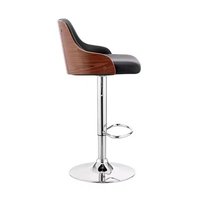 Sgabello da bar ad altezza regolabile Asher con rivestimento in similpelle cromato - Armen Living
