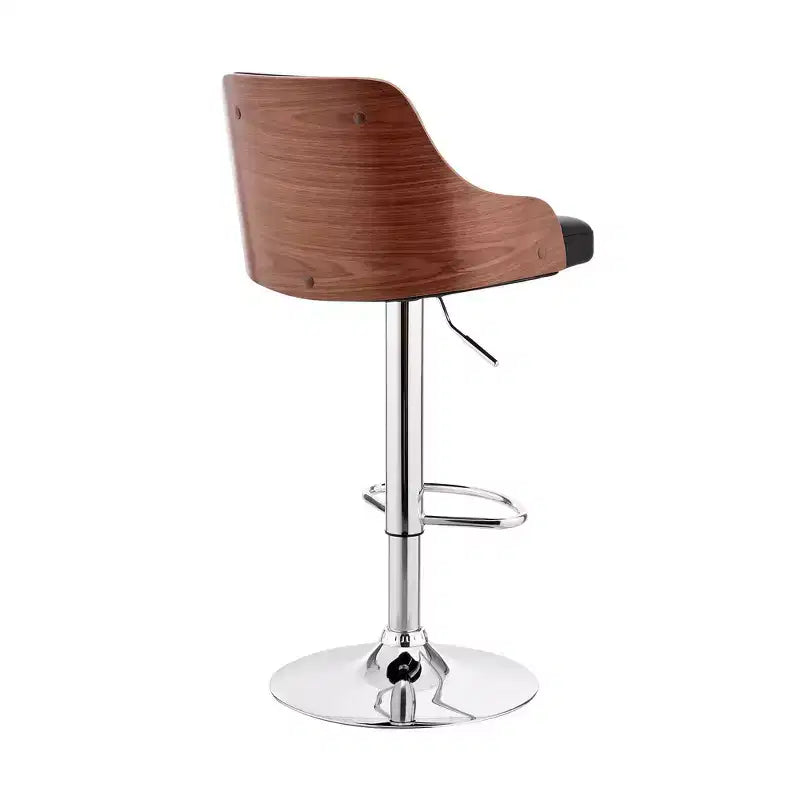 Sgabello da bar ad altezza regolabile Asher con rivestimento in similpelle cromato - Armen Living