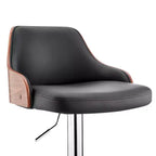 Sgabello da bar ad altezza regolabile Asher con rivestimento in similpelle cromato - Armen Living