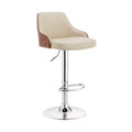 Sgabello da bar ad altezza regolabile Asher con rivestimento in similpelle cromato - Armen Living