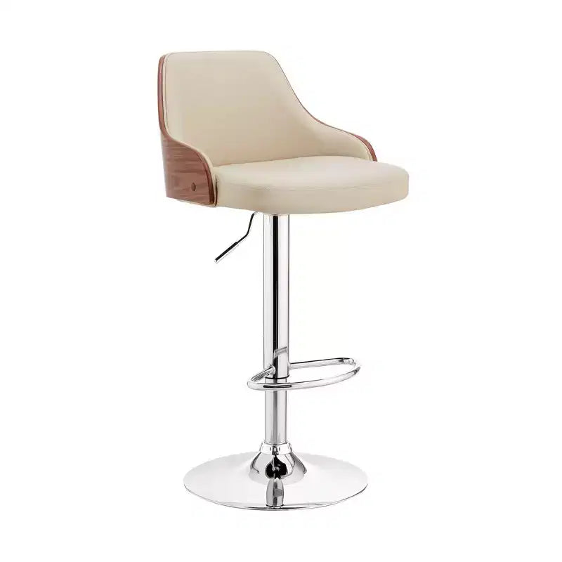 Sgabello da bar ad altezza regolabile Asher con rivestimento in similpelle cromato - Armen Living