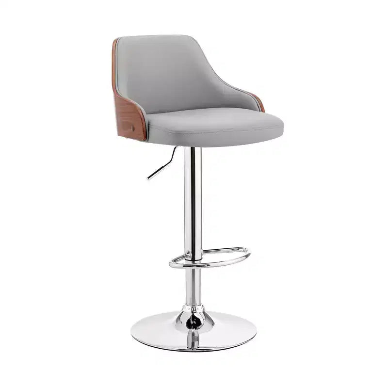Sgabello da bar ad altezza regolabile Asher con rivestimento in similpelle cromato - Armen Living