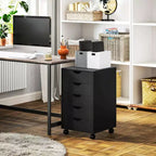 HOMCOM Meuble de Rangement à 5 Tiroirs pour Bureau, Organisateur de Rangement avec Style Nordique Minimaliste Moderne et Roues