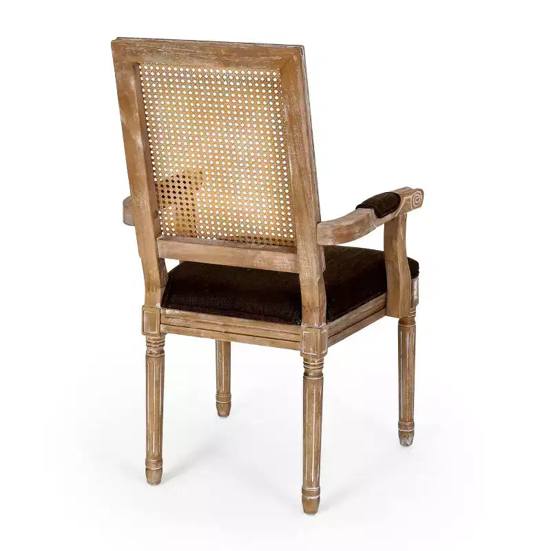 Set di 2 sedie da pranzo imbottite Maria French Country in legno e canna - Christopher Knight Home