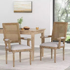 Set di 2 sedie da pranzo imbottite Maria French Country in legno e canna - Christopher Knight Home
