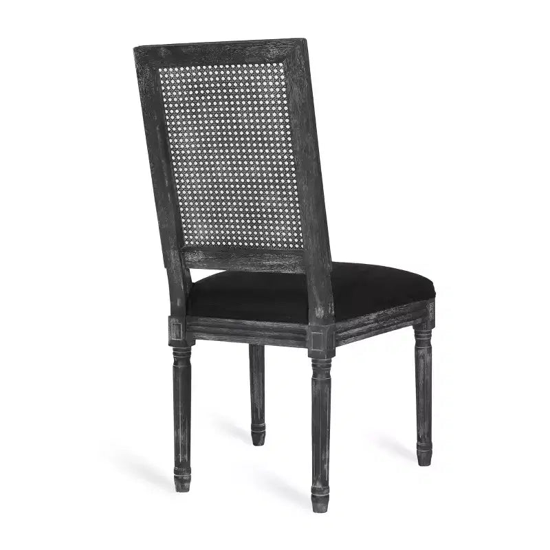 Lot de 2 chaises de salle à manger tapissées en bois et cannage style campagne française Regina - Christopher Knight Home