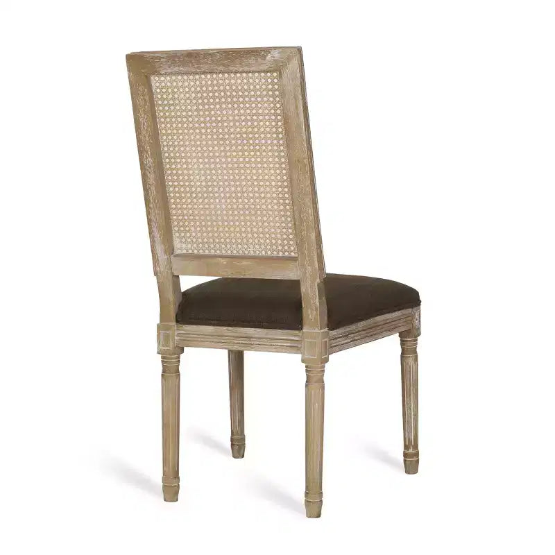 Lot de 2 chaises de salle à manger tapissées en bois et cannage style campagne française Regina - Christopher Knight Home