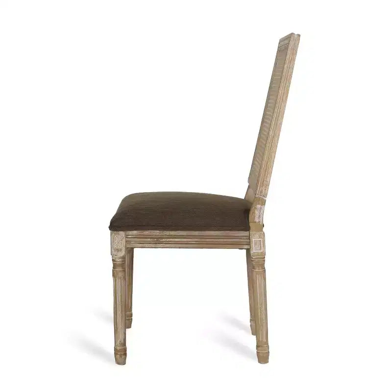 Lot de 2 chaises de salle à manger tapissées en bois et cannage style campagne française Regina - Christopher Knight Home