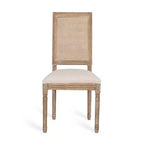Lot de 2 chaises de salle à manger tapissées en bois et cannage style campagne française Regina - Christopher Knight Home