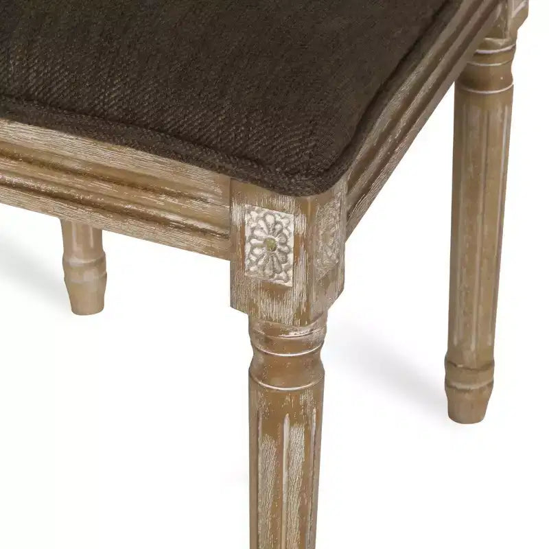 Lot de 2 chaises de salle à manger tapissées en bois et cannage style campagne française Regina - Christopher Knight Home