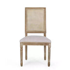 Lot de 2 chaises de salle à manger tapissées en bois et cannage style campagne française Regina - Christopher Knight Home