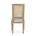 Lot de 2 chaises de salle à manger tapissées en bois et cannage style campagne française Regina - Christopher Knight Home