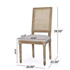 Lot de 2 chaises de salle à manger tapissées en bois et cannage style campagne française Regina - Christopher Knight Home