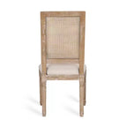 Lot de 2 chaises de salle à manger tapissées en bois et cannage style campagne française Regina - Christopher Knight Home