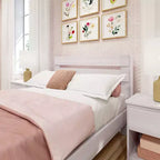 Max & Lily Struttura Letto Matrimoniale, Letto a Piattaforma in Legno Massello Stile Rustico con Testiera a Doghe