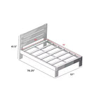 Max & Lily Struttura Letto Matrimoniale, Letto a Piattaforma in Legno Massello Stile Rustico con Testiera a Doghe