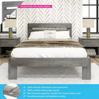 Max & Lily Struttura Letto Matrimoniale, Letto a Piattaforma in Legno Massello Stile Rustico con Testiera a Doghe