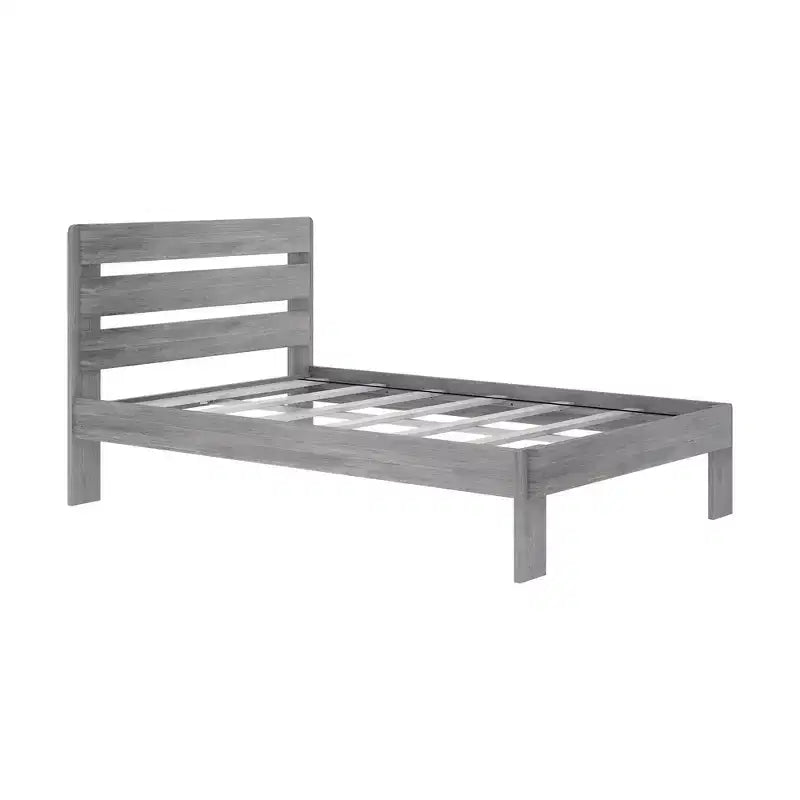 Max & Lily Struttura Letto Matrimoniale, Letto a Piattaforma in Legno Massello Stile Rustico con Testiera a Doghe