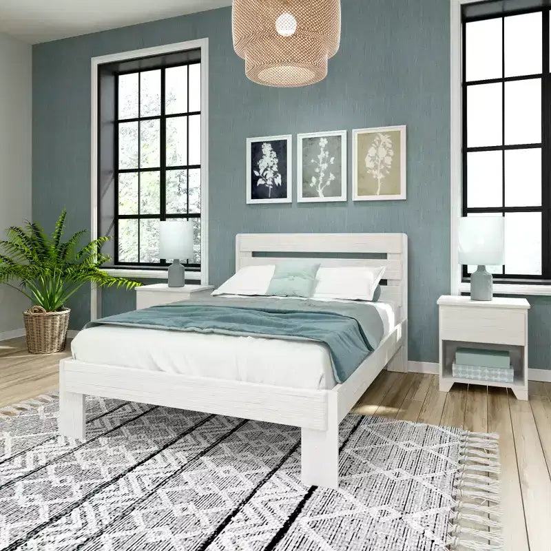 Max & Lily Struttura Letto Matrimoniale, Letto a Piattaforma in Legno Massello Stile Rustico con Testiera a Doghe