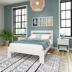 Max & Lily Struttura Letto Matrimoniale, Letto a Piattaforma in Legno Massello Stile Rustico con Testiera a Doghe