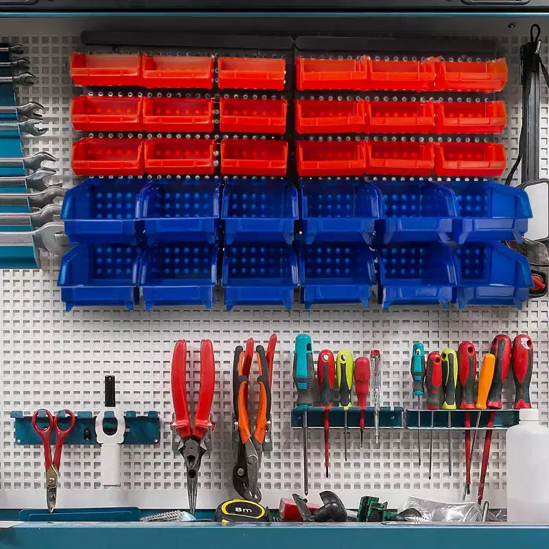 Fleming Supply Scaffale Organizer da Parete con 30 Scomparti - Rosso/Blu