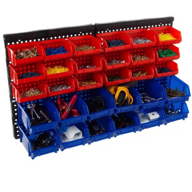Fleming Supply Scaffale Organizer da Parete con 30 Scomparti - Rosso/Blu