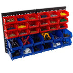Fleming Supply Scaffale Organizer da Parete con 30 Scomparti - Rosso/Blu