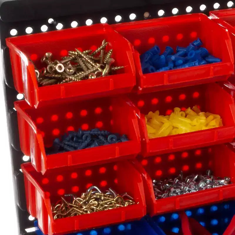 Fleming Supply Scaffale Organizer da Parete con 30 Scomparti - Rosso/Blu