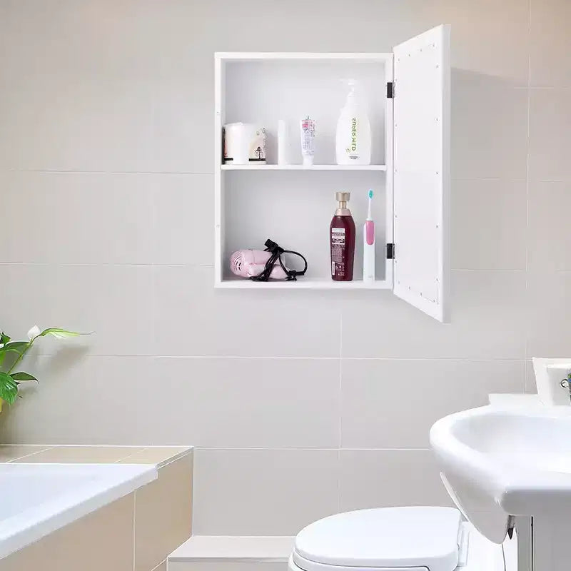 Costway Mobiletto a Specchio da Bagno Pensile da Cucina per Medicinali con Ripiano Regolabile