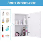 Costway Mobiletto a Specchio da Bagno Pensile da Cucina per Medicinali con Ripiano Regolabile