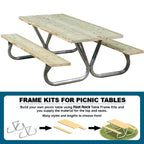 Kit Gambe per Tavolo da Picnic Pilot Rock da Esterno in Acciaio Anti-ribaltamento da 1,8 m o 2,4 m (Solo Telaio)
