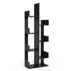 Costway Libreria Moderna a 8 Ripiani a Forma di Albero, Decorazione per l'Archiviazione, Autoportante Bianco/Nero