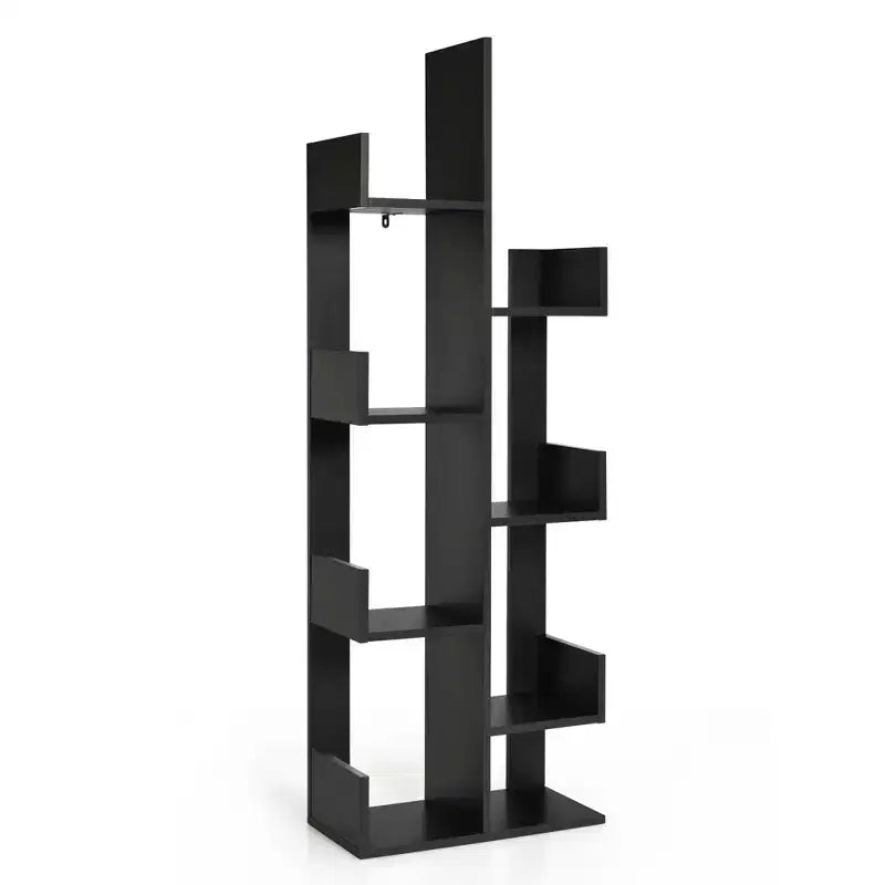 Costway Libreria Moderna a 8 Ripiani a Forma di Albero, Decorazione per l'Archiviazione, Autoportante Bianco/Nero