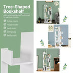 Costway Libreria Moderna a 8 Ripiani a Forma di Albero, Decorazione per l'Archiviazione, Autoportante Bianco/Nero
