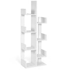 Costway Libreria Moderna a 8 Ripiani a Forma di Albero, Decorazione per l'Archiviazione, Autoportante Bianco/Nero