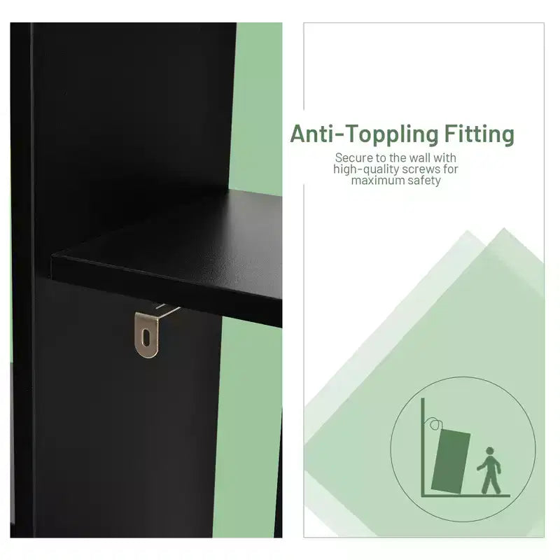 Costway Libreria Moderna a 8 Ripiani a Forma di Albero, Decorazione per l'Archiviazione, Autoportante Bianco/Nero