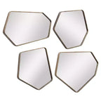 Specchi da parete decorativi asimmetrici da bagno Uttermost set da 4, con cornice moderna oro anticato, larghi 19 3/4 pollici, per bagno e camera da letto