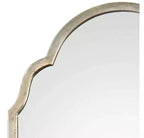 Specchio da parete decorativo rettangolare con parte superiore ad arco Uttermost cornice moderna argento champagne 20 1/4 di larghezza per bagno, camera da letto e soggiorno