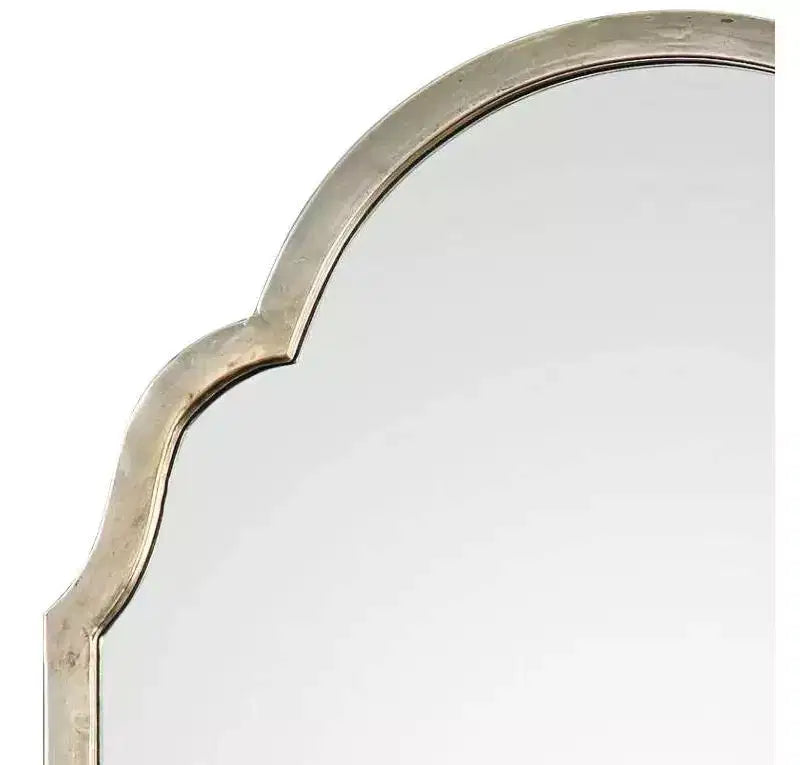 Specchio da parete decorativo rettangolare con parte superiore ad arco Uttermost cornice moderna argento champagne 20 1/4 di larghezza per bagno, camera da letto e soggiorno