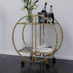 Carrello bar Uttermost Zelina largo 30 1/4" color oro antico a 2 ripiani