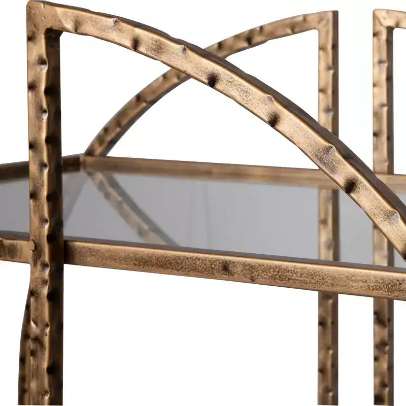 Carrello bar Uttermost Zelina largo 30 1/4" color oro antico a 2 ripiani