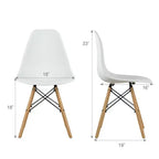 Costway Set di 4 Sedie da Pranzo Moderne Senza Braccioli per Casa e Ufficio con Gambe in Legno Bianco/Nero/Blu
