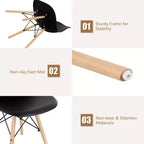 Costway Set di 4 Sedie da Pranzo Moderne Senza Braccioli per Casa e Ufficio con Gambe in Legno Bianco/Nero/Blu