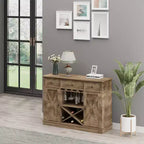 HOMCOM Madia Credenza da Cucina Stile Rustico con Portabottiglie, Portabicchieri e 3 Cassetti