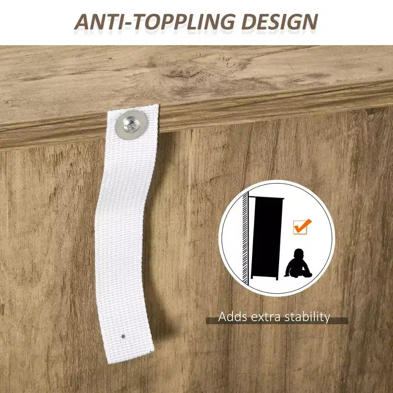 HOMCOM Madia Credenza da Cucina Stile Rustico con Portabottiglie, Portabicchieri e 3 Cassetti