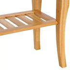 HOMCOM Panca da doccia lunga in bambù, Sgabello doccia in legno da 50 cm con ripiano portaoggetti inferiore per scarpe