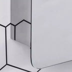 kleankin mobiletto a specchio 45,5 x 65,5 cm per bagno con anta scorrevole e 3 ripiani, in acciaio inox, per soggiorno e camera da letto