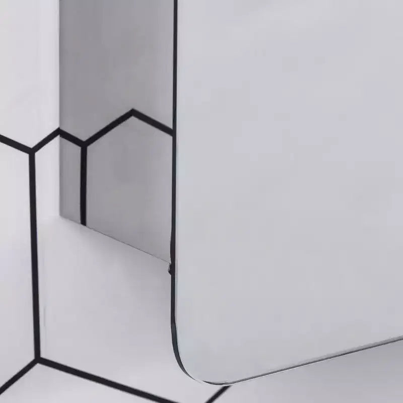 kleankin mobiletto a specchio 45,5 x 65,5 cm per bagno con anta scorrevole e 3 ripiani, in acciaio inox, per soggiorno e camera da letto