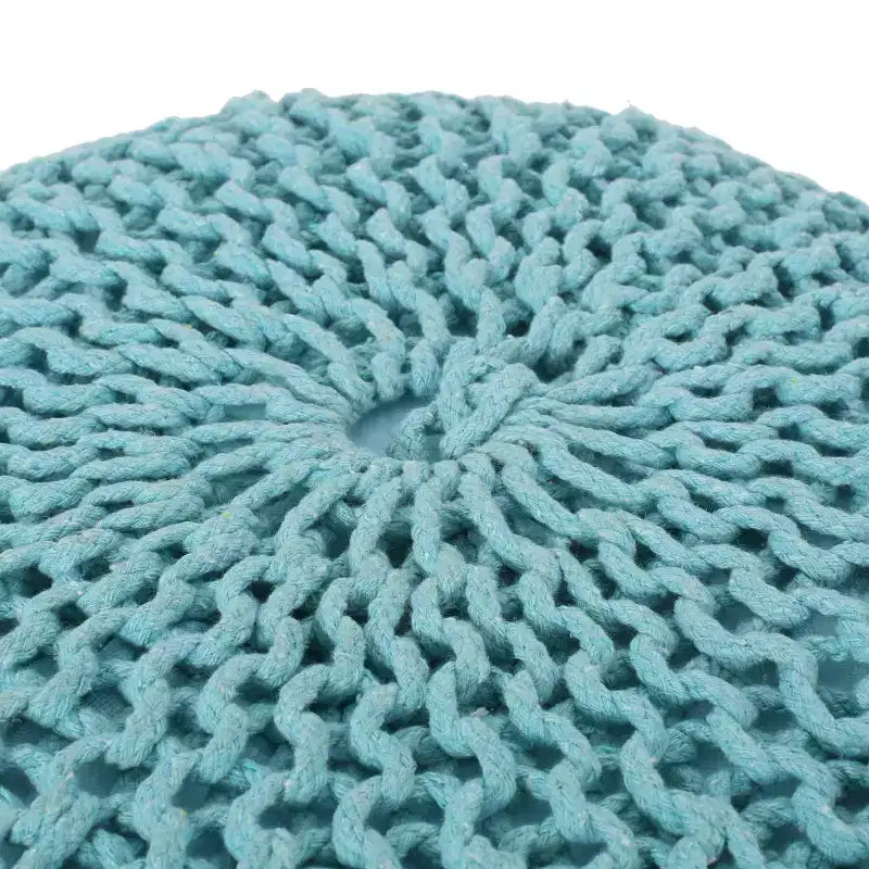 Pouf rotondo moderno in cotone a maglia Hortense - Christopher Knight Home